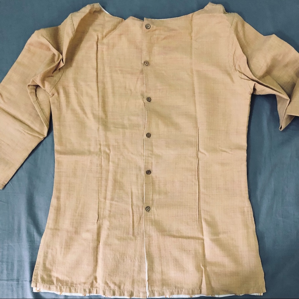 Reversible contrast cotton tunic - Picture 3 of 6